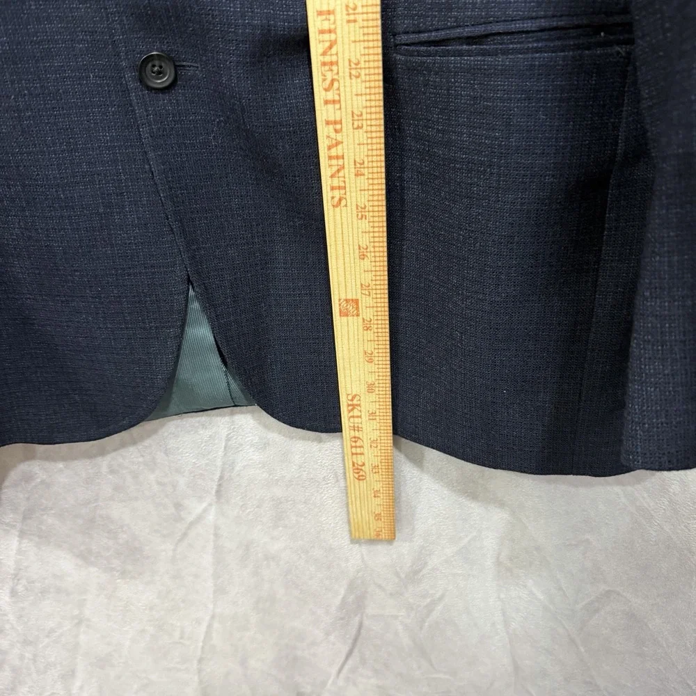 saks fifth avenue blazer Men's Navy Wool 2 Button 46R Wool Sport Coat